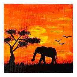 Mini Sunset Savannah Painting