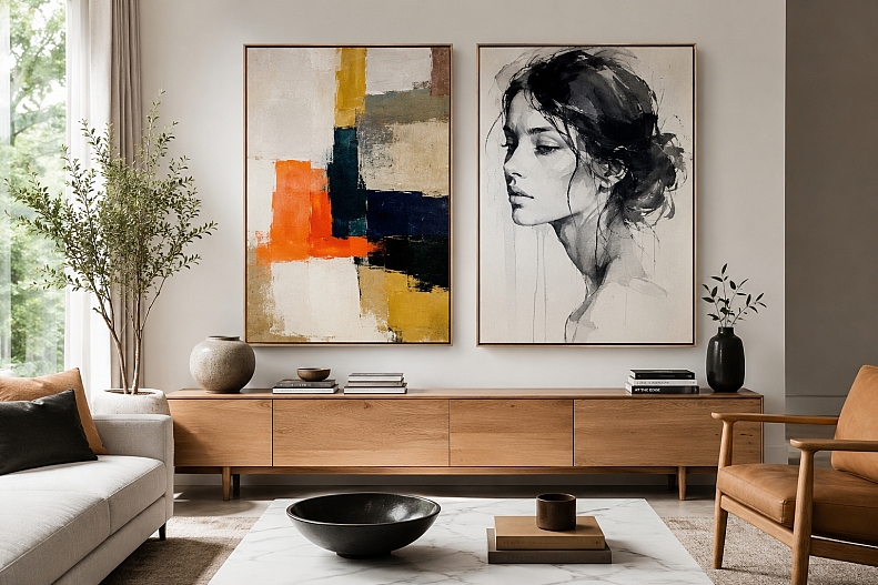 abstract and portrait art