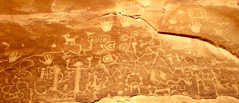 Lithic rock paintings