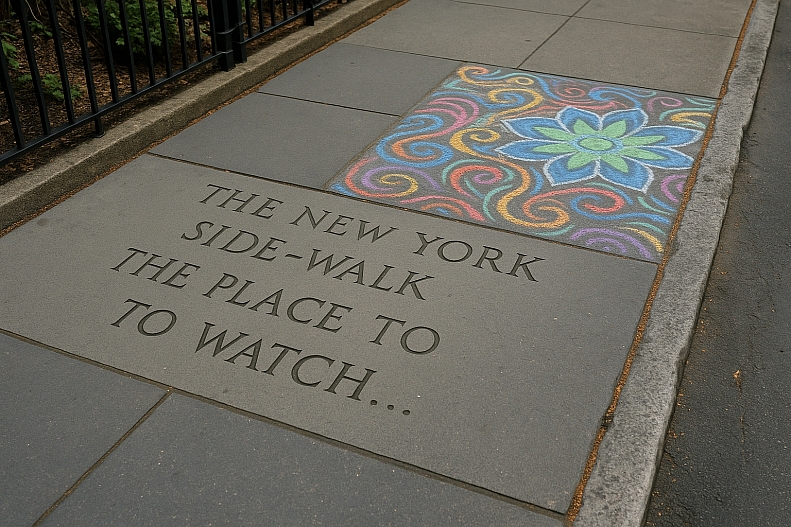 artistic sidewalk in new york city