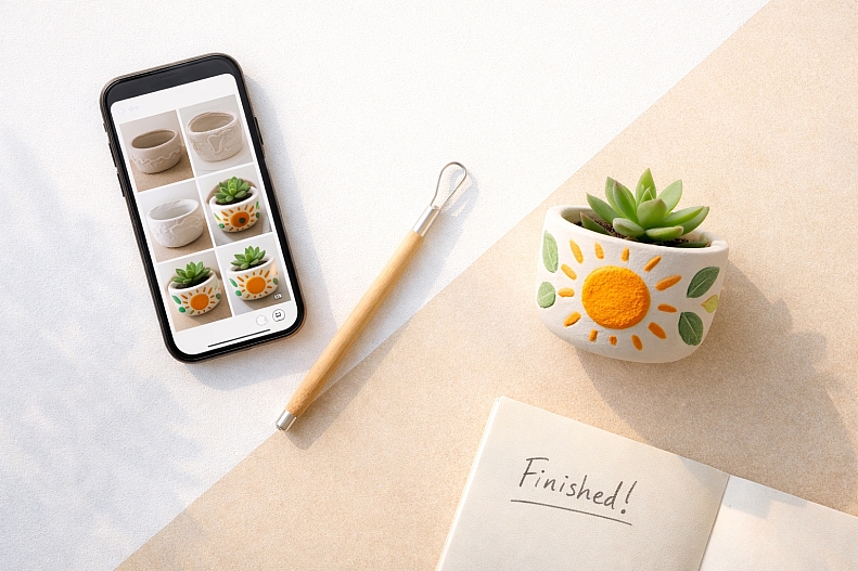 crafting journey from screen to planter