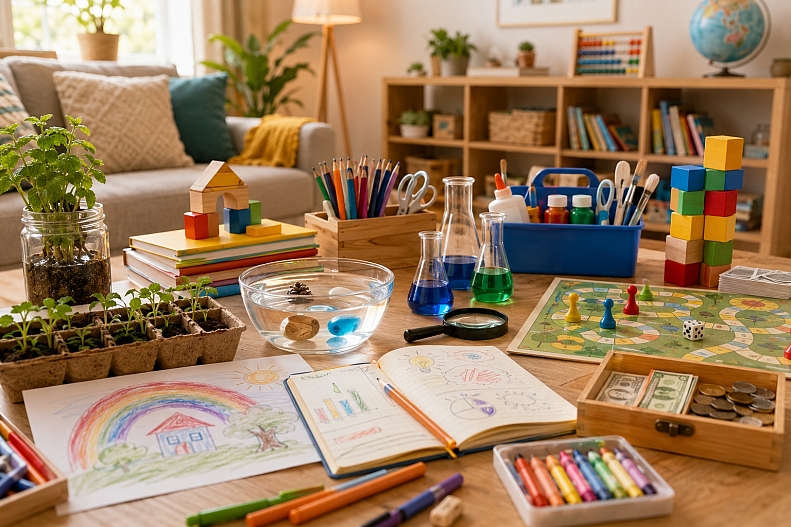 creative learning table setup