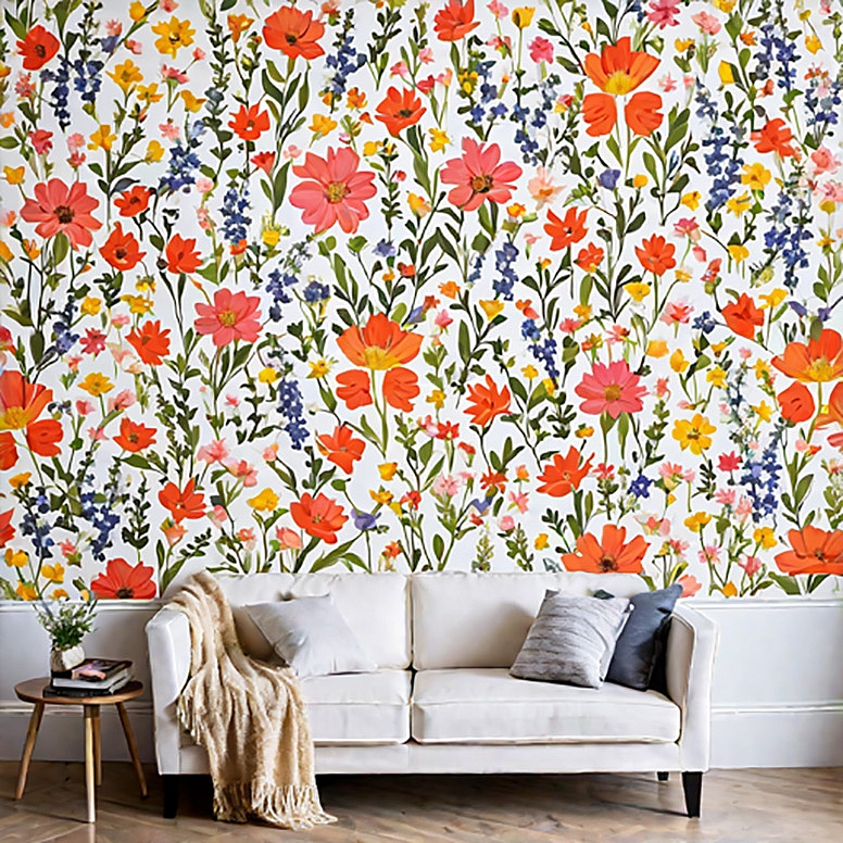 floral feature wall
