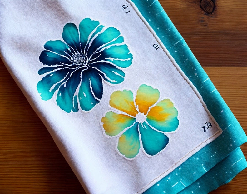hand stamped tea towel