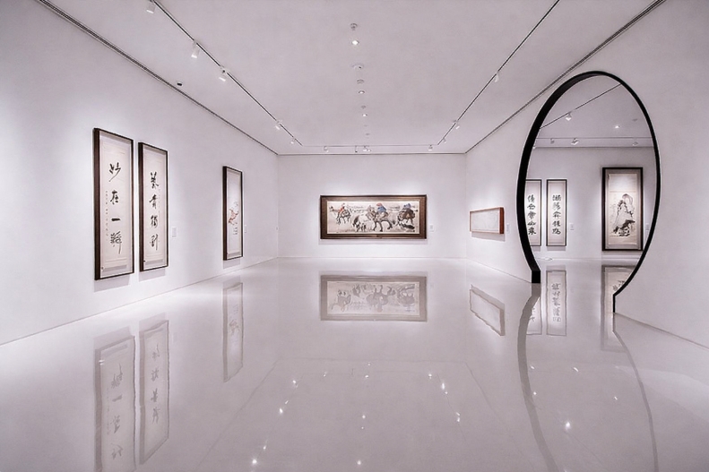 modern art gallery east asian calligraphy exhibition