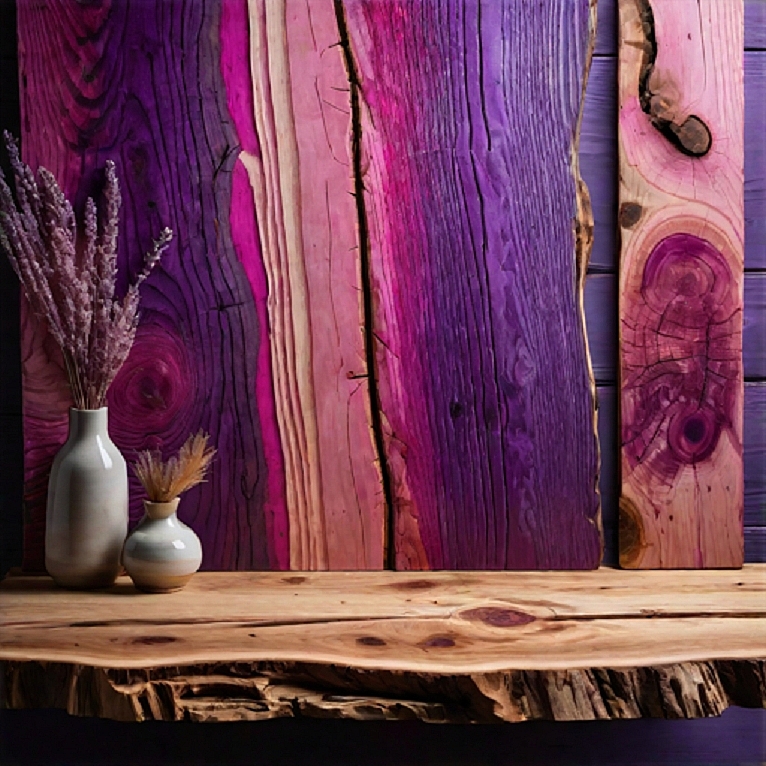 purple wood painting