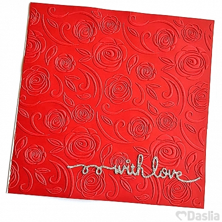Embossed Rose With Love Card