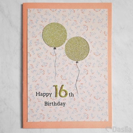 Happy Birthday Glitter Balloons Card