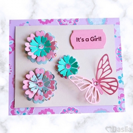 Its a Girl Butterfly Card