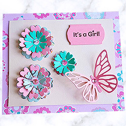 Its a Girl Butterfly Card
