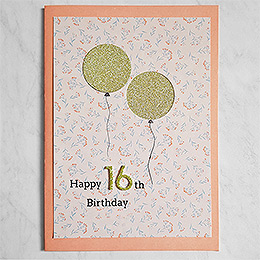 Happy Birthday Glitter Balloons Card