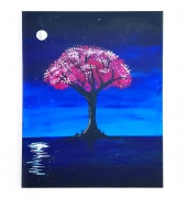 Midnight Blossom Canvas Painting