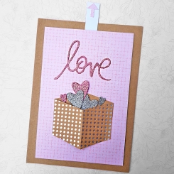 Pull Tab Pink Love Interactive Greetings Card